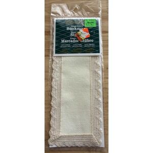 Charles Craft Lace Edged Bookmark 18 Count Aida 3"X8" Ivory Bible‎ Prayer NOS